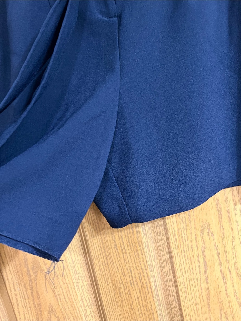New York & Co High-Waist Navy Paperbag Shorts with D-Ring Belt - Picture 2 of 8